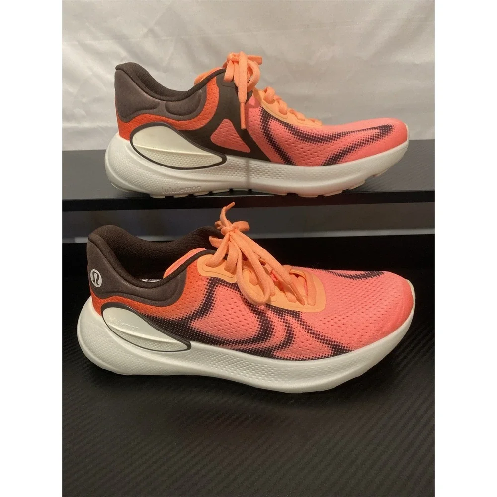 Lululemon‎ Beyondfeel Running Shoes Juicy Peach Bone Espresso Women's Size 8